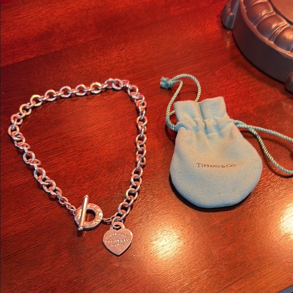 Tiffany & Co. Silver Toggle Chain with Heart Charm